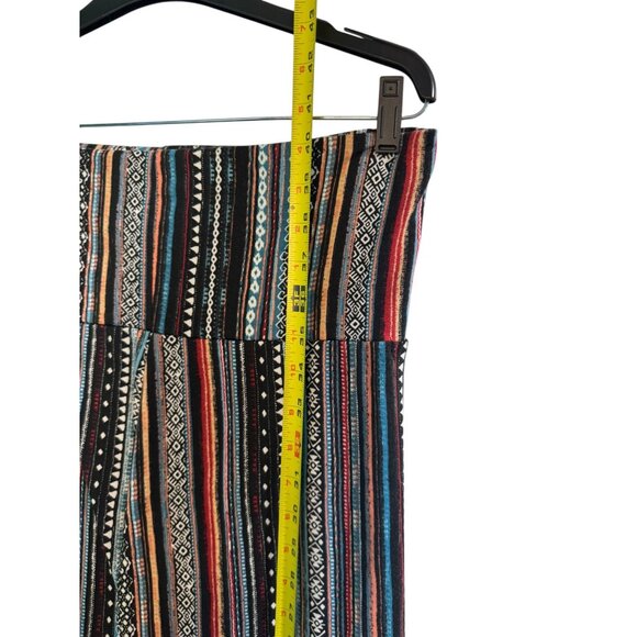 Boho Maxi Skirt Multicolor Striped Pattern XL Size Coco Womens - Picture 3 of 9